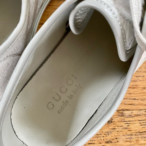 GUCCI MENS GG CANVAS & LEATHER CALIFORNIA LOW TOP SNEAKERS - Picture 7 of 9